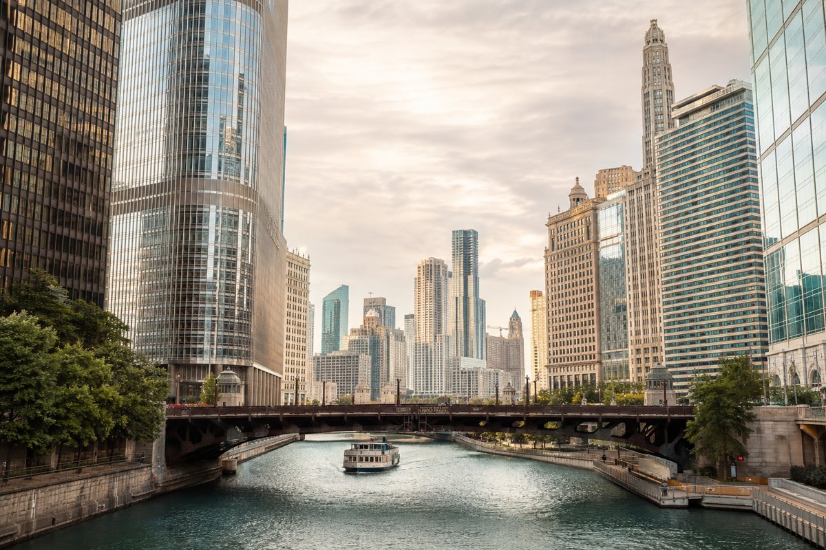 Illustrative city view of Chicago