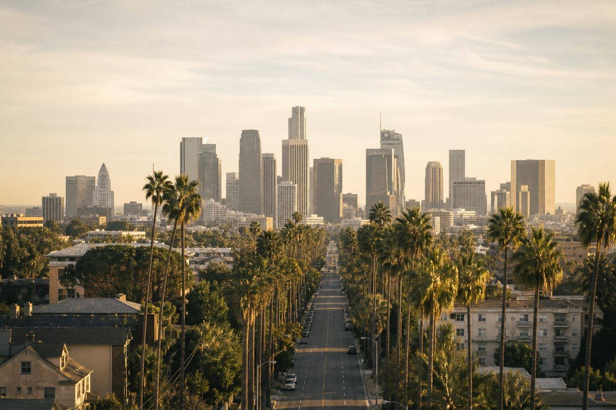 Illustrative city view of Los Angeles