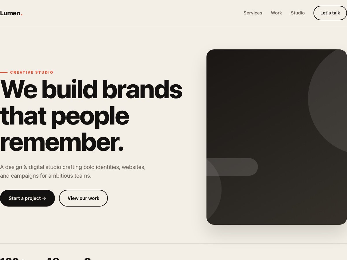 Lumen — Free Creative Studio WordPress Theme by Kavish Arora preview