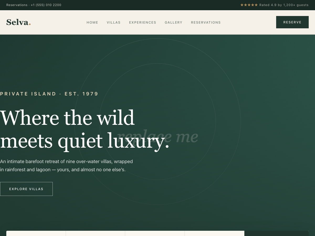 Free Private Resort & Hotel WordPress Theme — Luxury Booking (Selva)