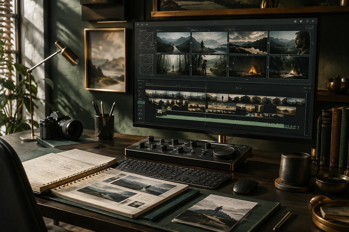 AI video production — illustrative creative and working environment