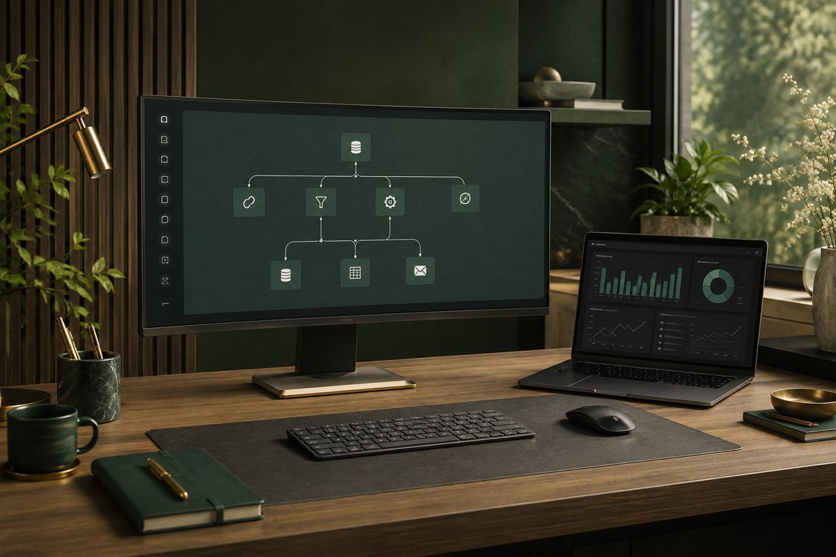 Analytics & automation — illustrative creative and working environment