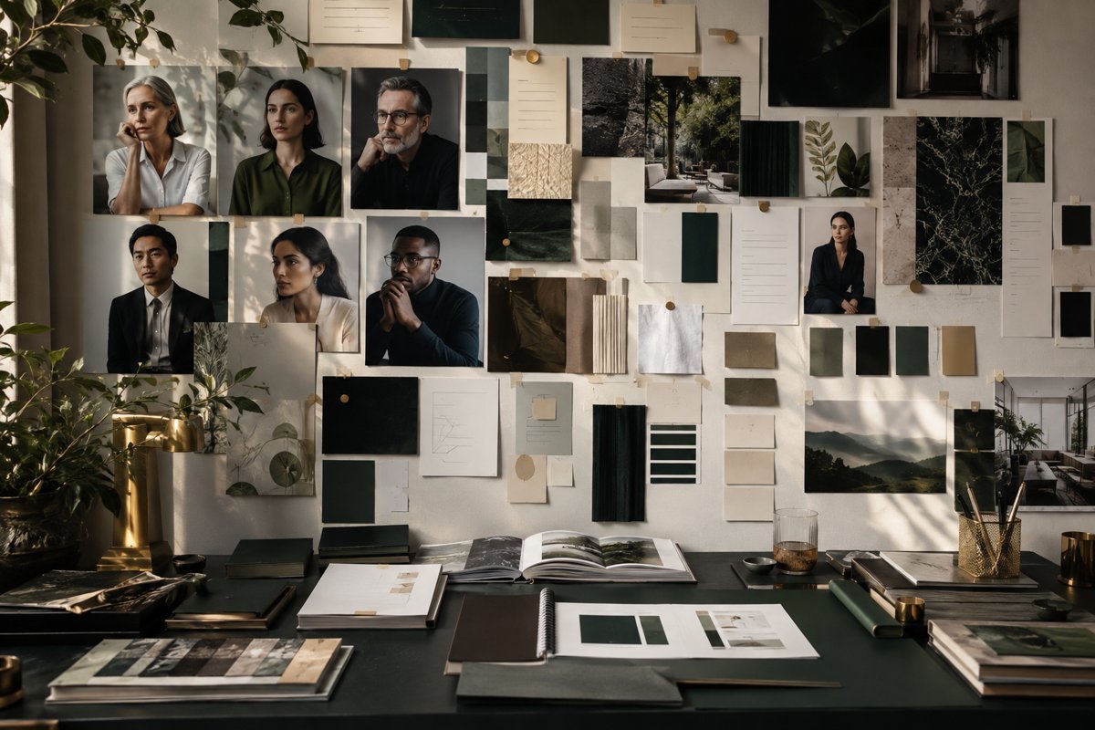 Brand strategy & positioning — illustrative creative and working environment