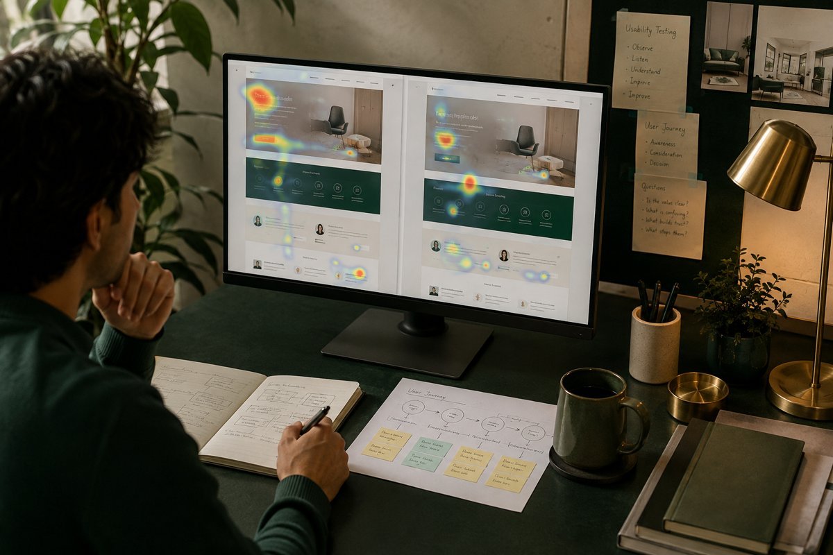 Conversion optimisation — illustrative creative and working environment