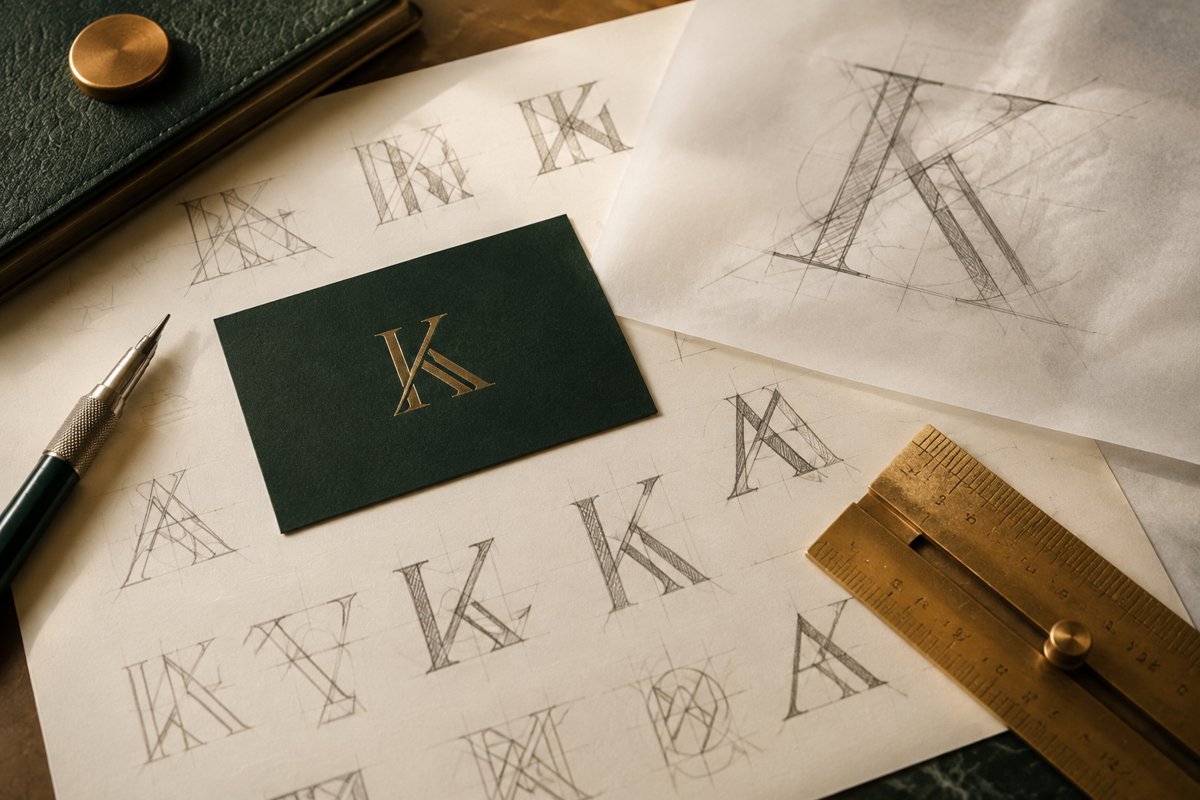 Logo & visual identity — illustrative creative and working environment