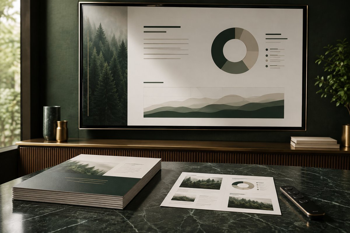 Presentations & pitch decks — illustrative creative and working environment