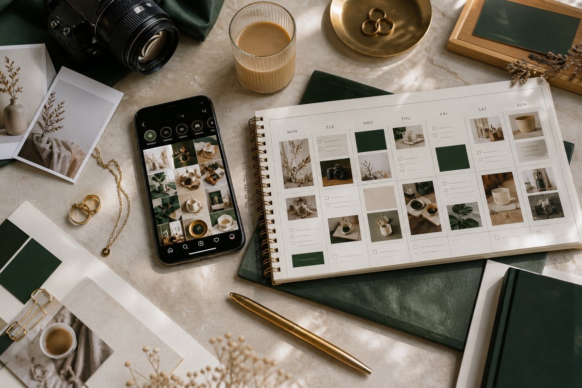 Social media marketing — illustrative creative and working environment