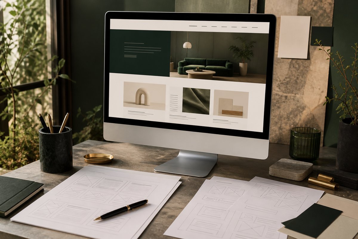 Website design & development — illustrative creative and working environment