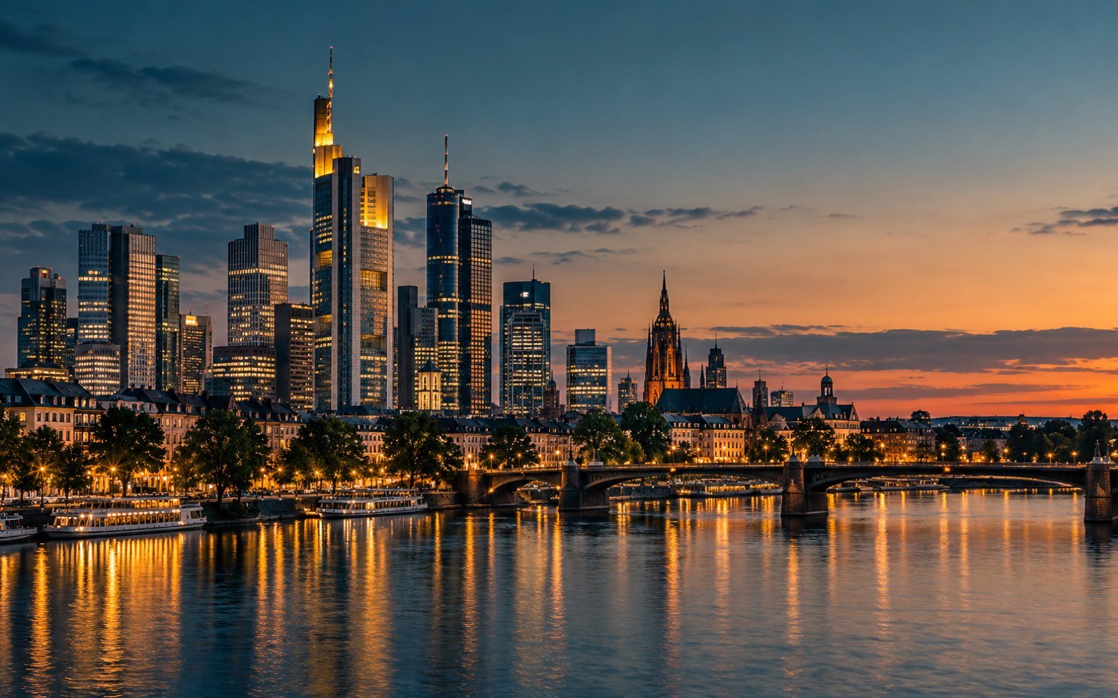 Germany skyline at dusk