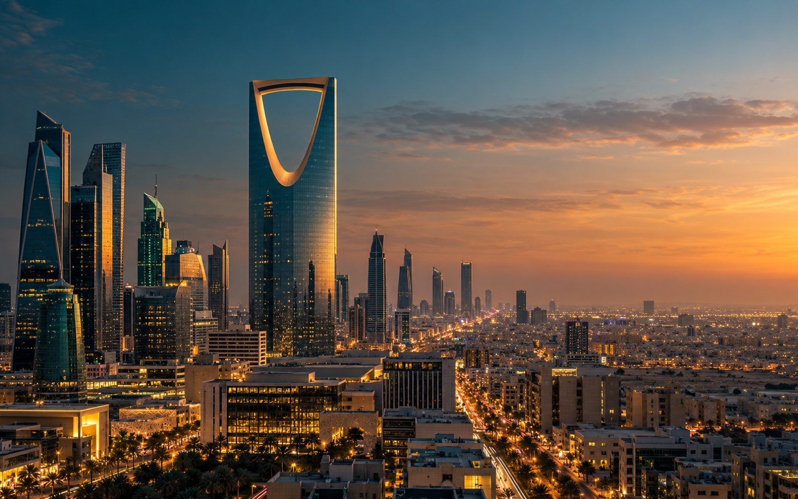 Saudi Arabia skyline at dusk