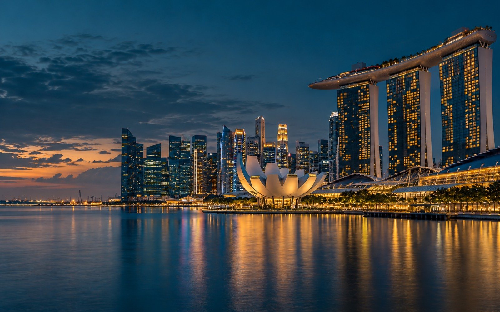 Singapore skyline at dusk