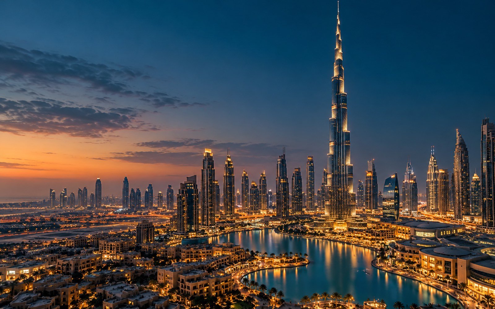 United Arab Emirates skyline at dusk